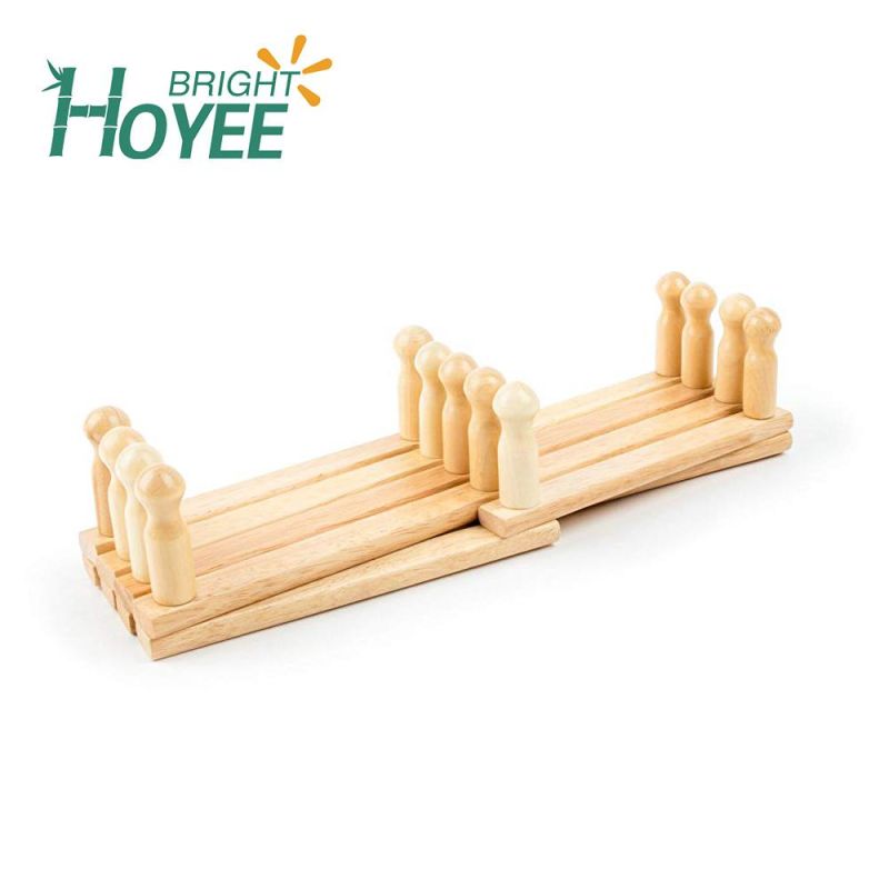 Wooden Wall Mount Foldable Adjustable Hotel Style Folding Towel Rack