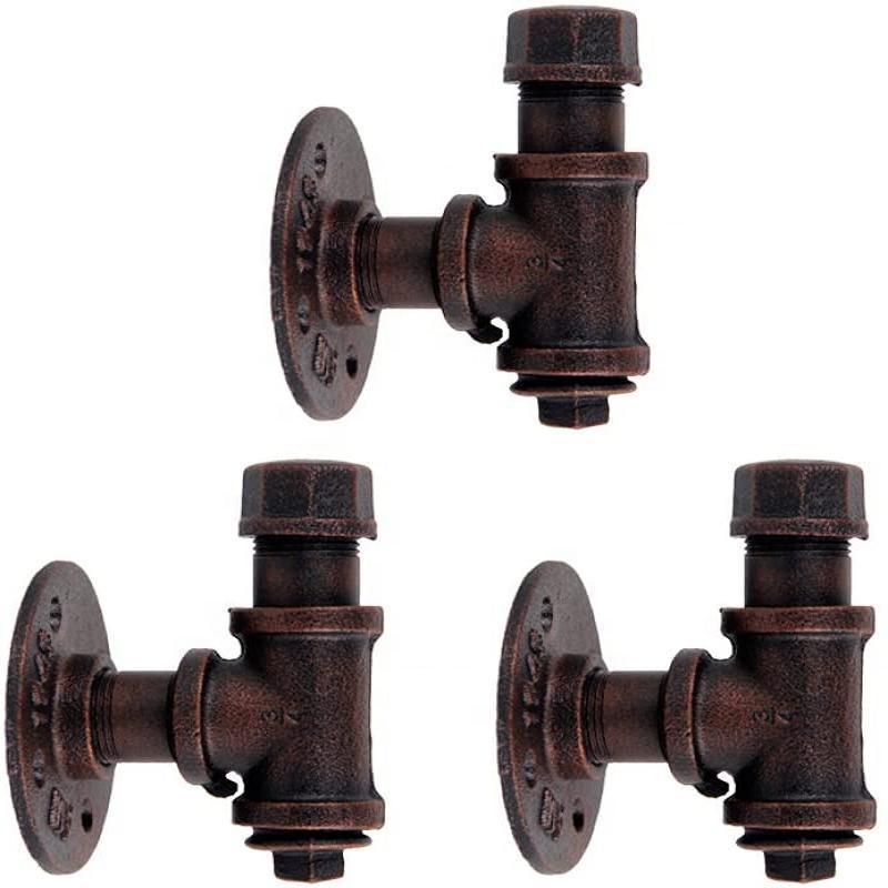 Industrial Retro Urban Rustic Iron Pipe Wall Mounted Towel Hook Rail Coat Rack Used for Home Bedroom Restroom Bathroom Decor