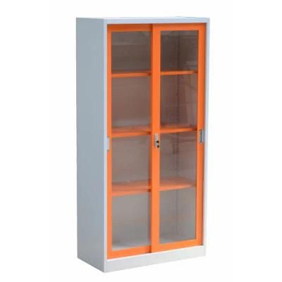 Office Bookcase with 2 Glass Sliding Doors Steel Office Furniture
