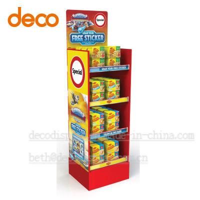 Paper Floor Display Cardboard Retail Display Rack for Store