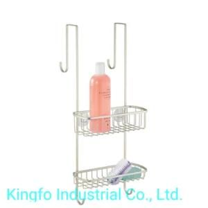 2 Tier Metal Bathroom Wire Organizer Shelf Shower Caddy-Shower Rack Kfs60042