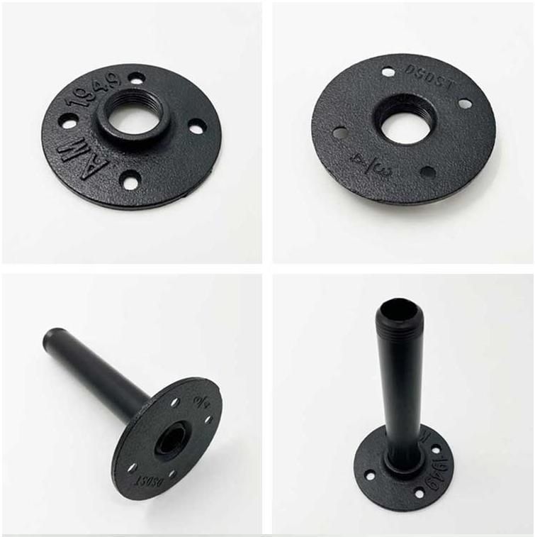Industrial Black Iron Pipe Floating Shelf Bracket 8 Inch Set of 6, Heavy Duty Wall Mounted DIY Shelving Brackets Hanging Custom Pipe Brackets