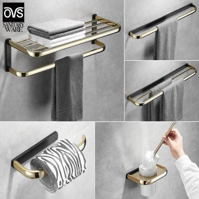 Brass Bathroom Accessories Towel Rail Rack Bar Shelf Toilet Paper Tissue Holder Hardware Set.