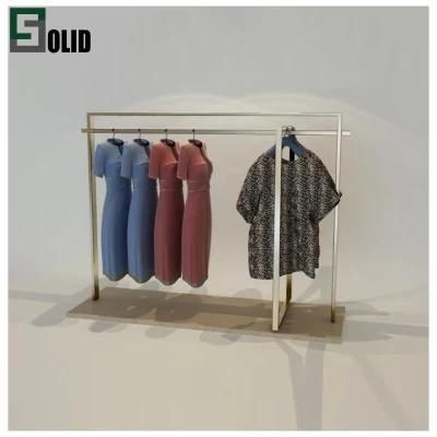 Factory Customized High-Quality Multi-Functional Floor Mounted Wooden Metal Display Rack for Clothes