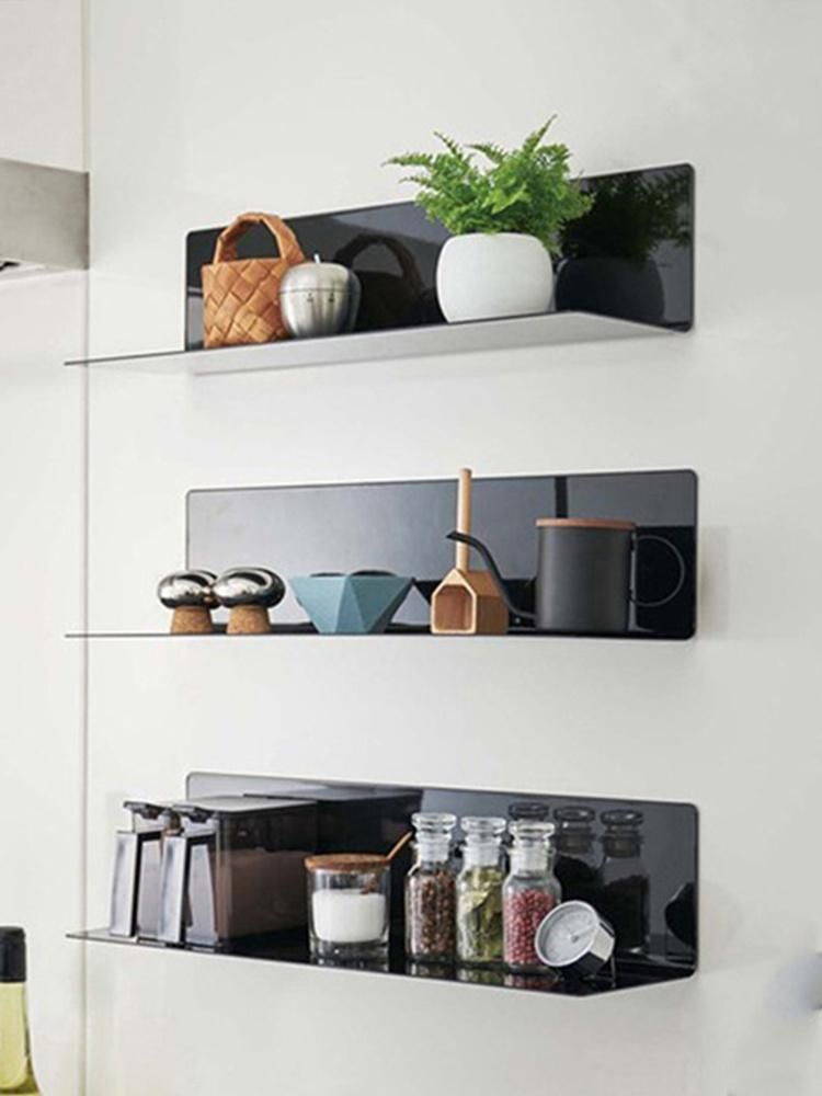 Kitchen Magnetic Shelf Refrigerator Free Perforation Creative Iron Storage Rack