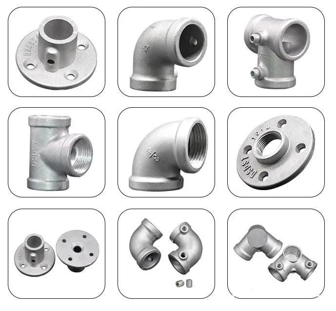 OEM Aluminium Key Clamp Pipe Fittings Custom Mounting Base Plate 4 Hole Flange with Screw