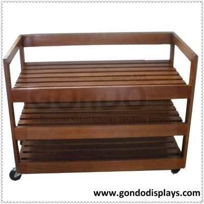 3 Tiers Mini Display Rack - Wooden Bread Rack