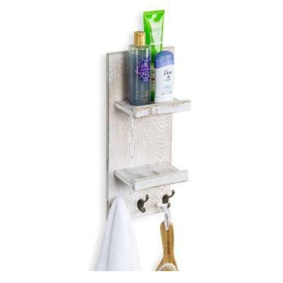 High Quality Exquisite Simple Wood Wall Mounted Bathroom Storage Rack