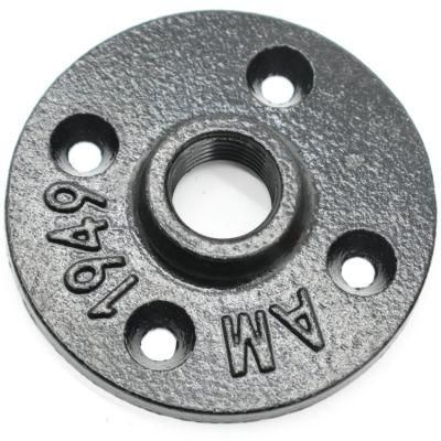 Iron Cast Malleable Floor Flanges Three Holes Floor Flange for 1/2 Inch Pipe and 3/4 Inch Pipe