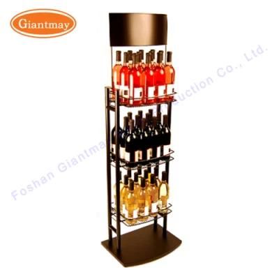 Supermarket Used Free Standing Metal Wire Display Wine Racks for Sales