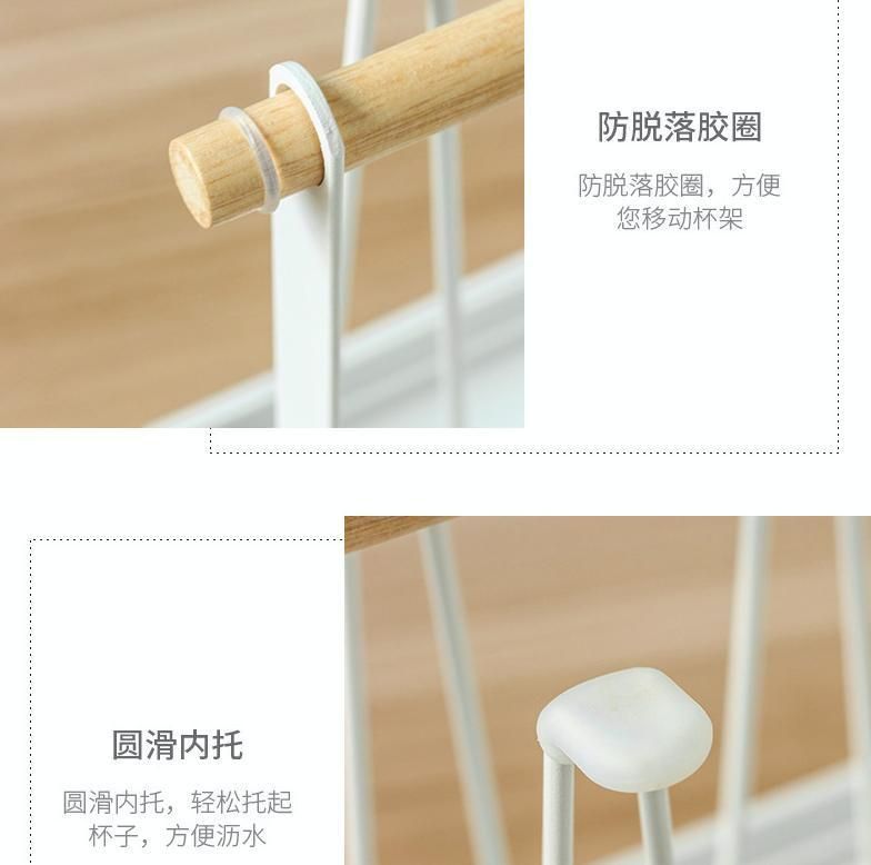 Handle Kitchen Desktop 6 Cup Mug Drying Holder Storage Rack