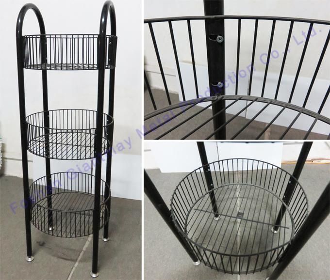 Floor Standing Metal 3 Tier Wire Shelving Display Rack for Toys