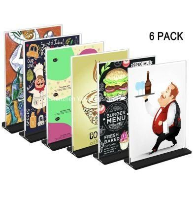 Factory Wholesale 8.5X11 Acrylic Sign Holder with Vertical Stand