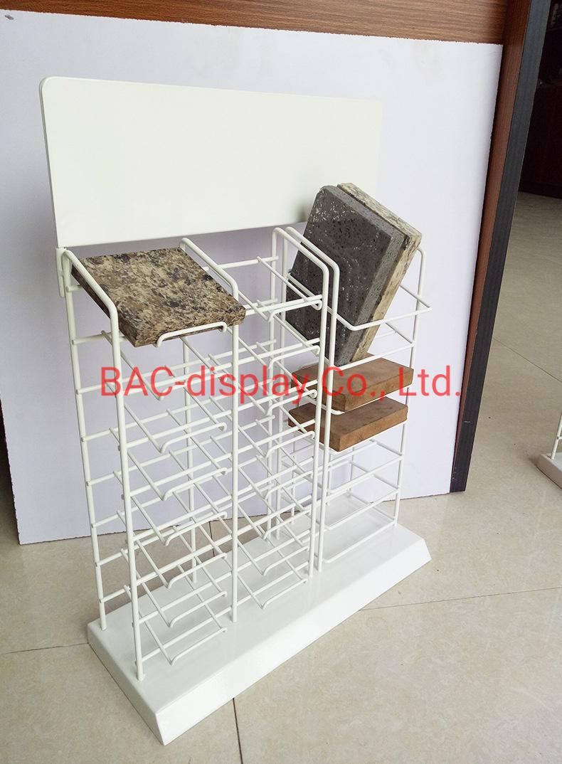 Metal Floor Quartz Stone Display Rack for Ceramic Tile with 7 Shelves