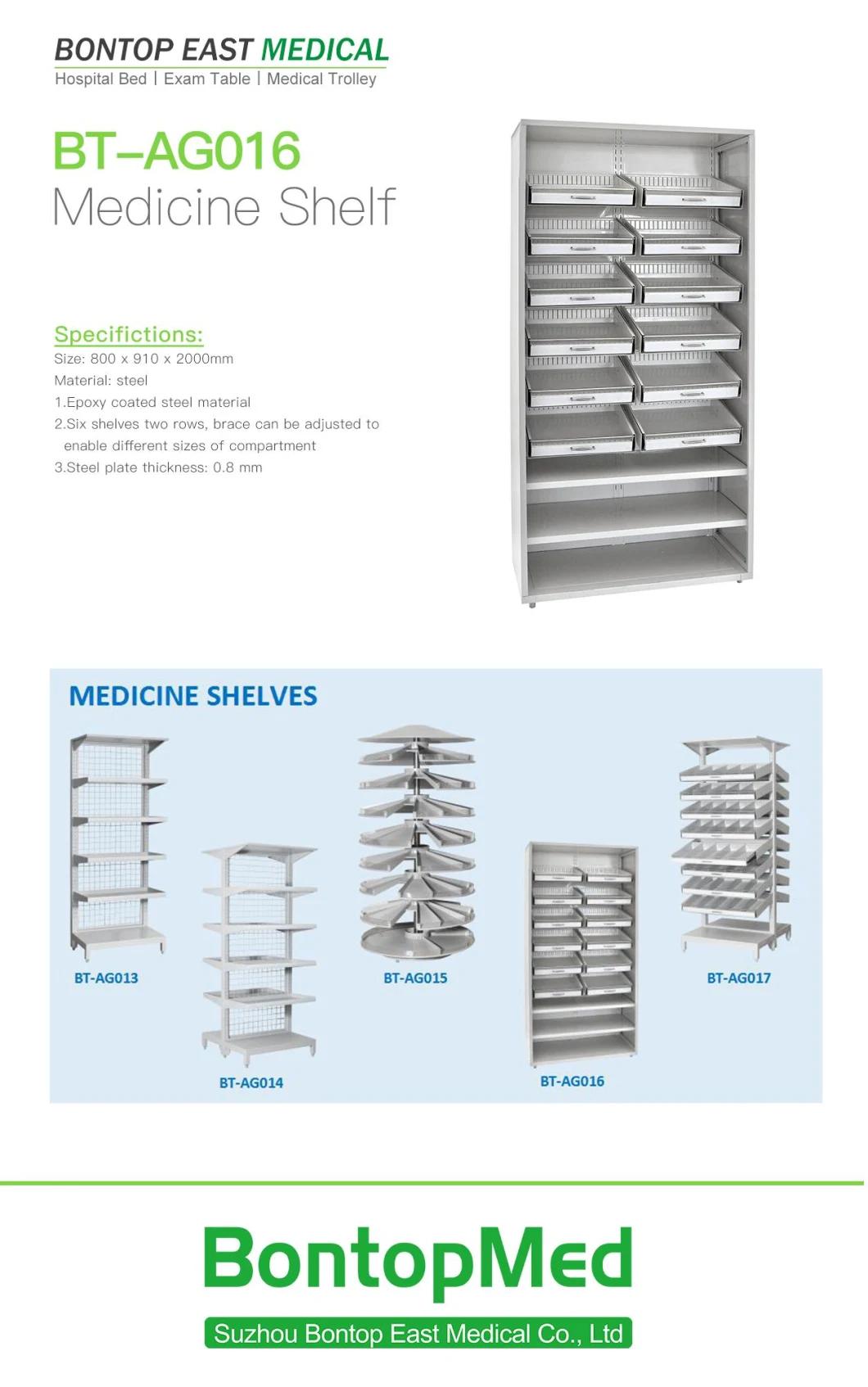 Hospital Steel Adjustable Medicine Pharmacy Tray Display Rack Storage Shelf