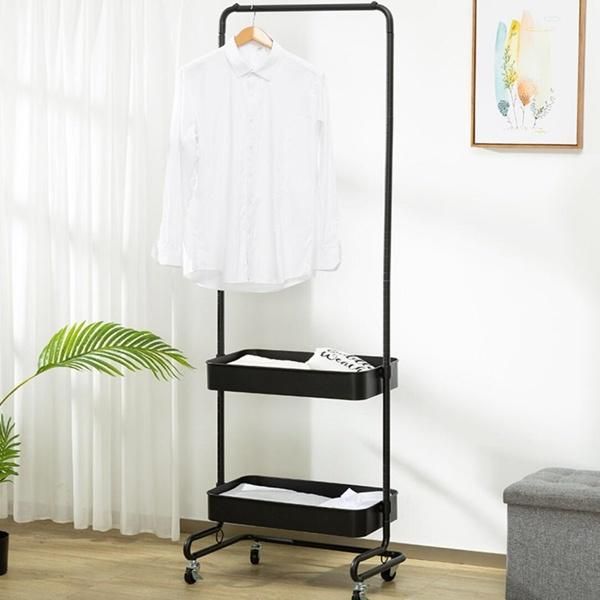 Clothing Garment Rack with Shelves Metal Hanging Stand