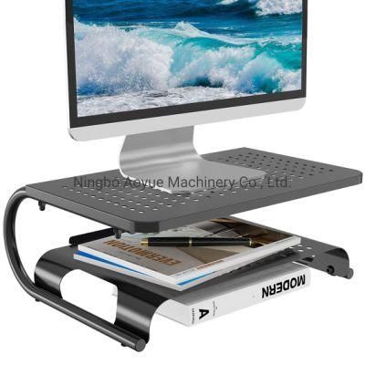Monitor Stand, 2 Tier Monitor Riser with Storage, Vented Computer Monitor Stand, Desktop Stand, Desk Shelf for Printer