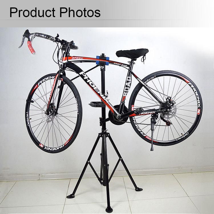 Steel Material Fold-Able Bicycle Repair Display Stand in Shop Store