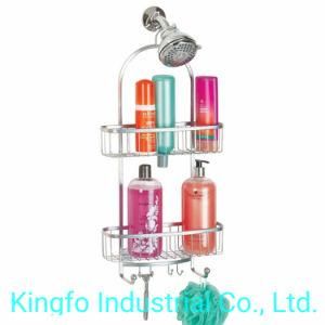 2 Tier Metal Bathroom Wire Organizer Shelf Shower Caddy-Shower Rack Kfs60105