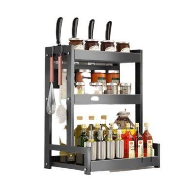 Kitchen Standing Spice Storage Rack Multi-Functional Knife Rack