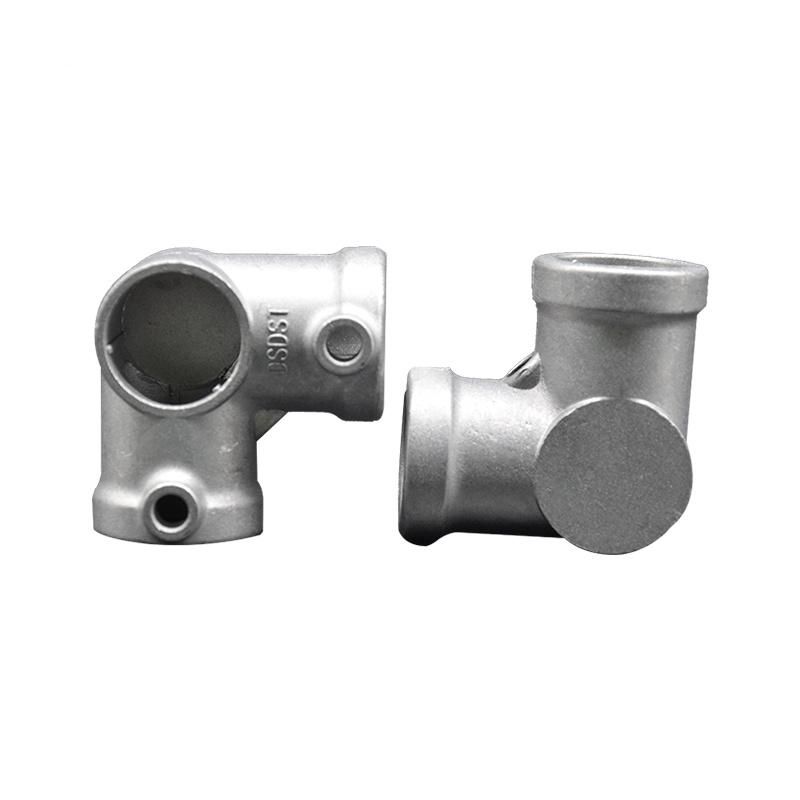 Customized Aluminium Key Clamp Pipe Fittings Through Pipe Nipples 3 Way 90 Degree with Screws