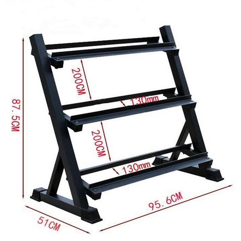 Home Gym Adjustable Mass Storage Hex Dumbell Weight Set Rack 3 Tier Dubbell Dumbell Stand Rack