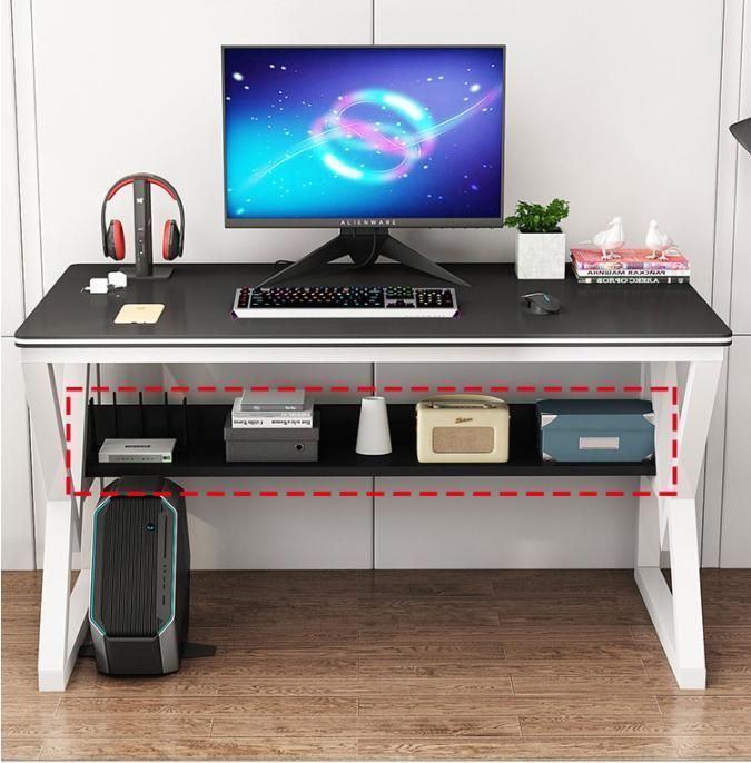 Computer Desktop Table Home Gaming Table Bedroom Simple Double-Layer Small Apartment Light Luxury Shelf Office All-in-One Table