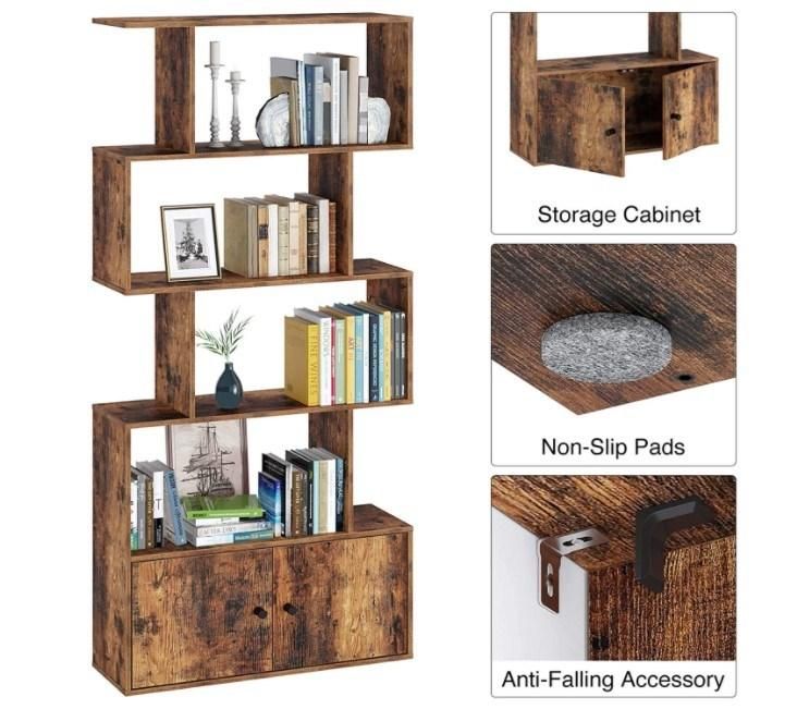 Multifunctional Wood Bookcase with Cabinet for Livingroom