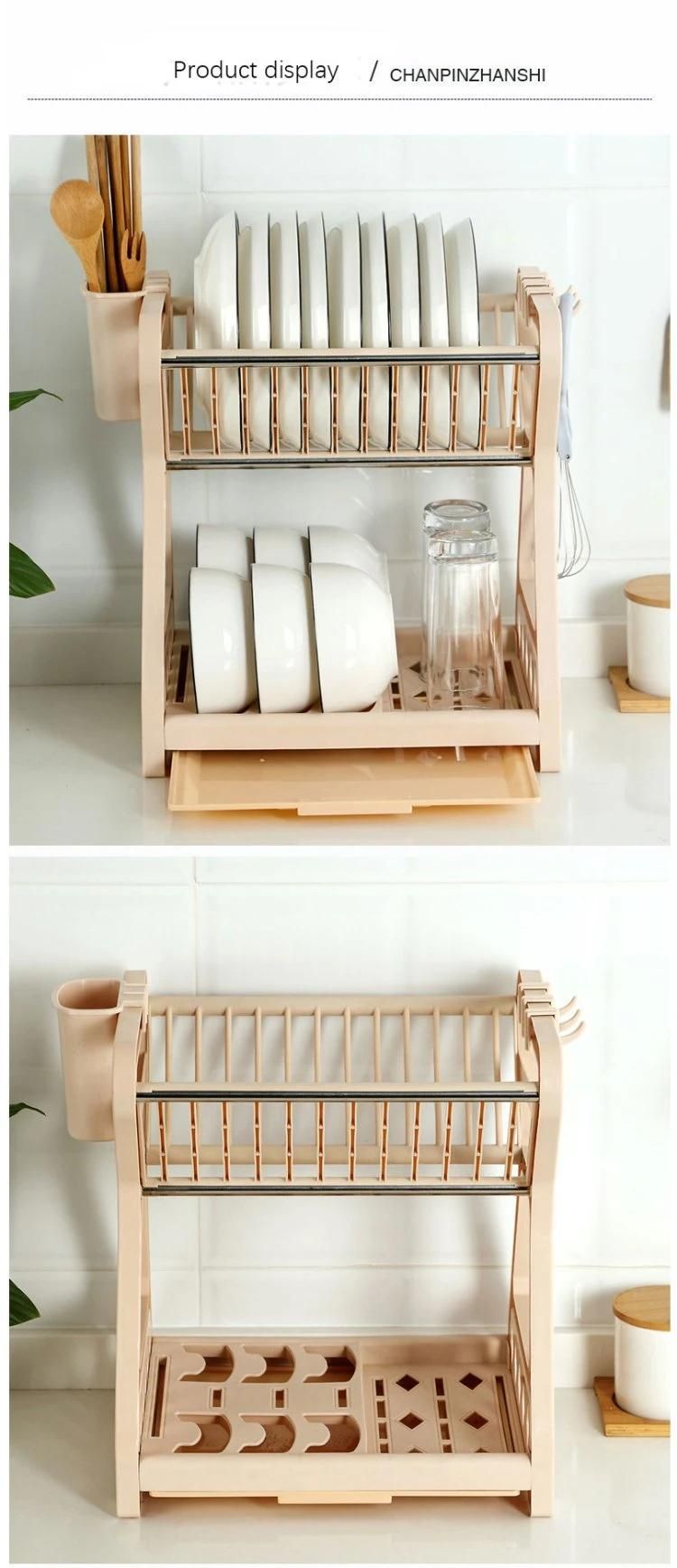 Kitchen Dishes Storage Rack Table Drain Bowl Holder Multi-Layer Household Organizing Shelf