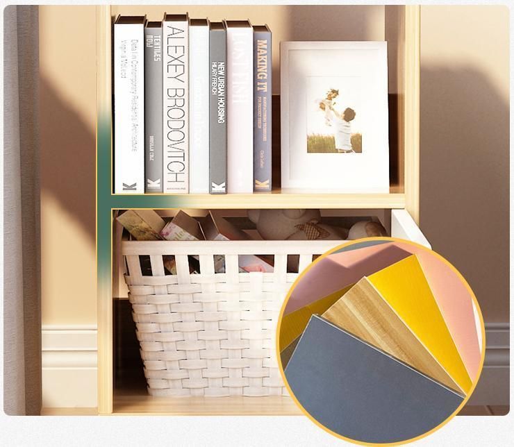 Movable Simple Multi-Layer Floor Bookshelf Shelf