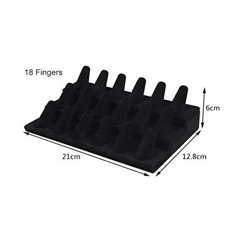 67703 Creative Black Velvet 18 Finger Ring Display Rack