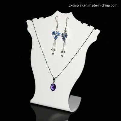 Luxury White Acrylic Neckforms Stand for Necklace Jewelry Sets Displays