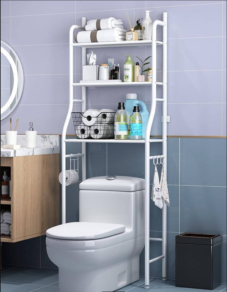 Bathroom Toilet Rack Free Punch Washing Machine Storage Artifact Wall-Mounted Bathroom Toilet Toilet Washbasin Rack