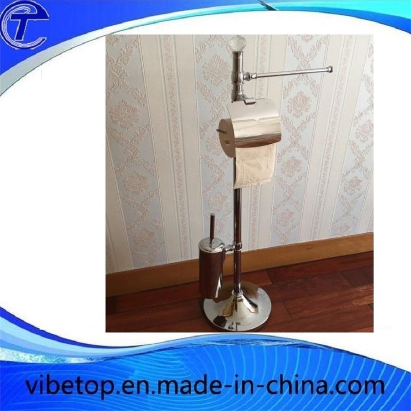 Toilet Butler Brush Paper Roll Holder Set +Towel Rack Stainless Steel Stand