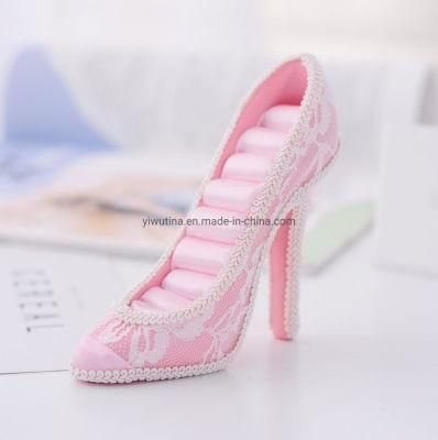 15*13*8cm Resin Plaster Material High Heeled Shoes &amp; Jewelry Display &amp; Jewelry Stands Silver Gold Pink Color for Ring