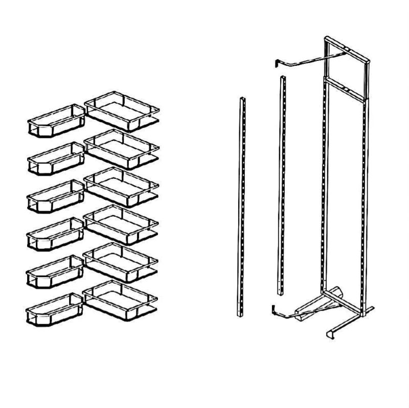 Kitchen Hardware Pull Basket Built-in Cabinet Storage Shelf 6 Tier Adjustable Tall Unit Metal Pantry Rack