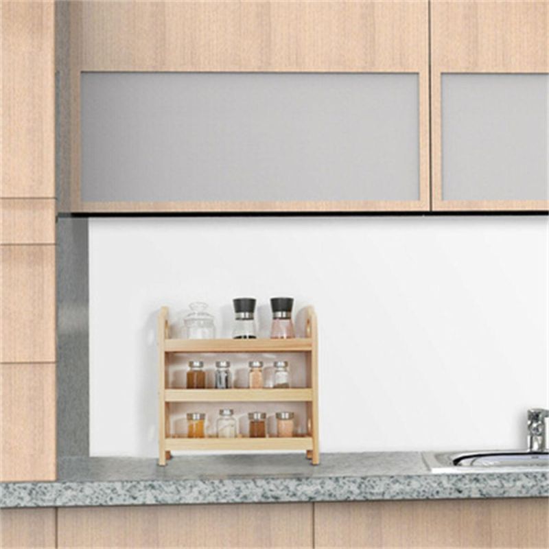 Wholesale 3 Tiers Kitchen Bathroom Counter-Top Storage Shelf Standing Wood Rack Storage