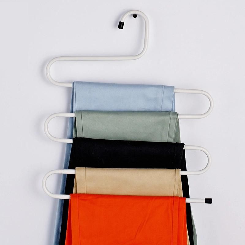 Multi-Layer Magic Non-Slip S-Shaped Stainless Steel Storage Multifunctional Pants Rack