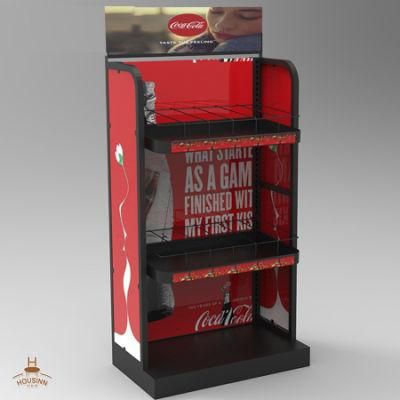 Cola Pop POS Retail Shelf Supermarkets Rack Bottle Beverage Display Stand for Candy Snacks Toys Drug Retail Store