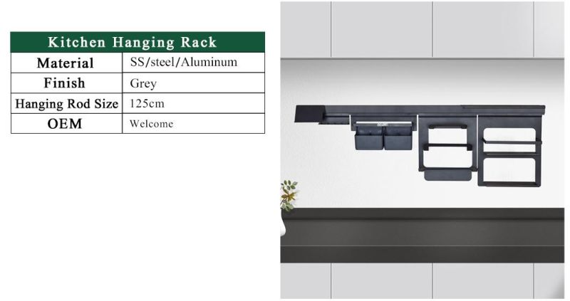 High-End Wall Mounted Storage Holder Rack for Kitchen Goldmine Utensils Shelf Seasoning Hanging Racks