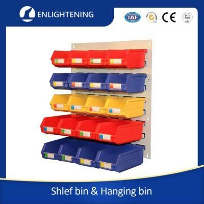 Plastic Stackable Combines Panda Louvre Panels Hanging Parts Box Bins to Organize Screw Bolt and Accessories