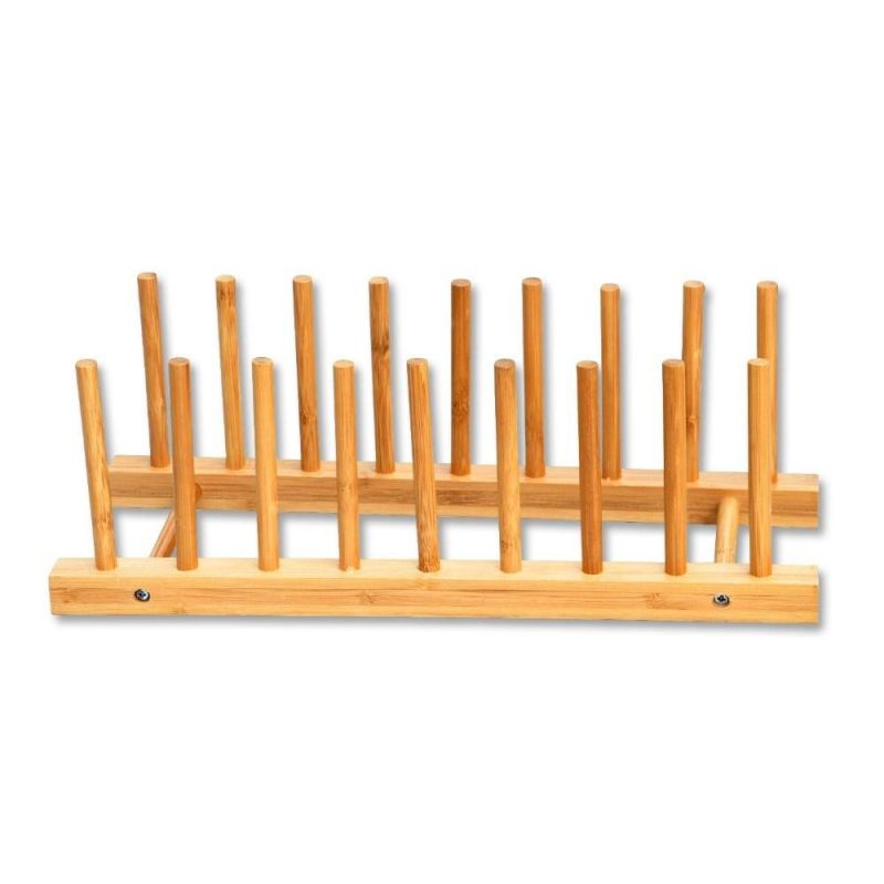 Bamboo Storage Holder Kitchen Shelf Kitchen Organization Dish Rack