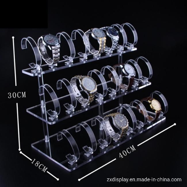 3 Tier Acrylic Watch Retail Display Rack for Store Use