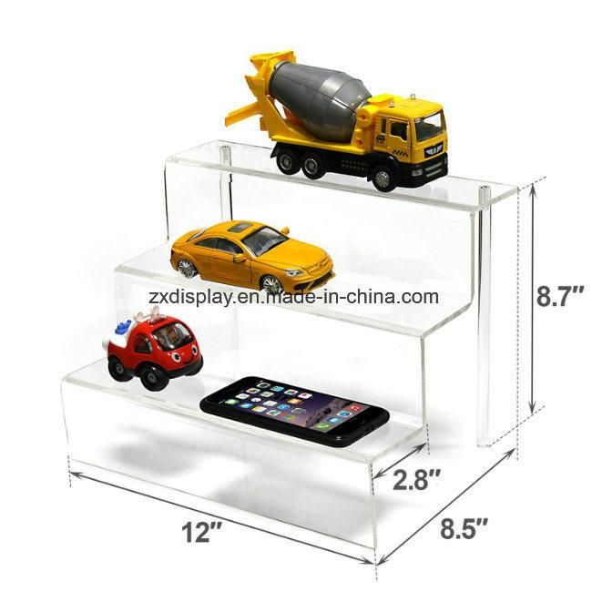 3 Steps Acrylic Riser Stand Toy and Car Model Display Shelf