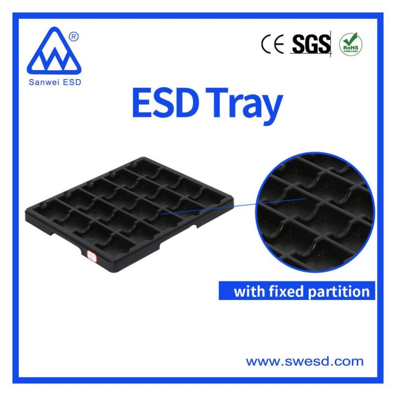PP Tray with Drop Sides ESD Black