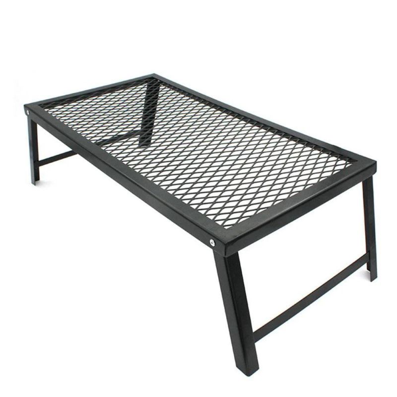 Outdoor Convenient Storage Barbecue Table Multi-Functional Folding Picnic Table Camping Storage Drain Net Rack