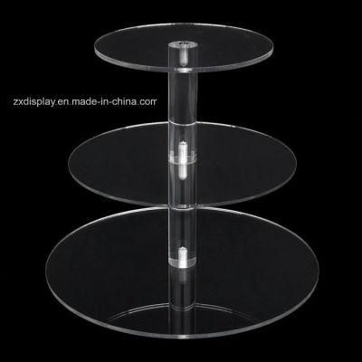 Tabletop 3 Layer Round Acrylic Bread Dessert Display Stand for Party