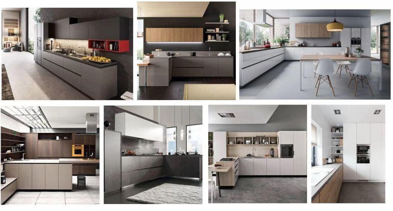 2019 Lacquer Kitchen Cabinet Design with Open Style Shelf Cabinets