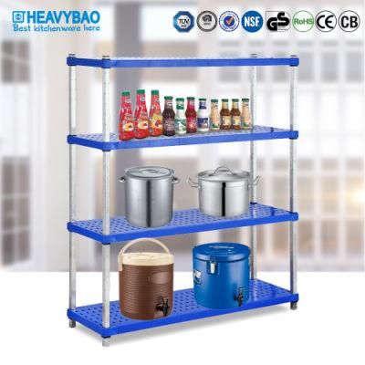 Heavybao Modern Style Plastic 4-Tier Storage Rack for Household Using