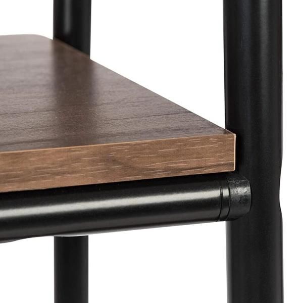 Metal Standing Garment Clothing Rack with Bottom Wooden Shelf